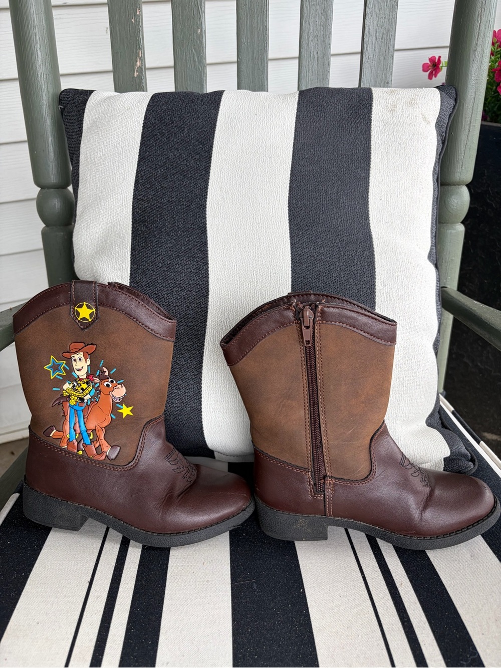 Disney Brown Cowboy Boots with Woody & Bullseye size 10